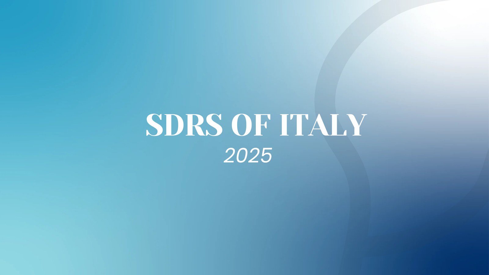 SDRs of Italy 2025 deck, cover