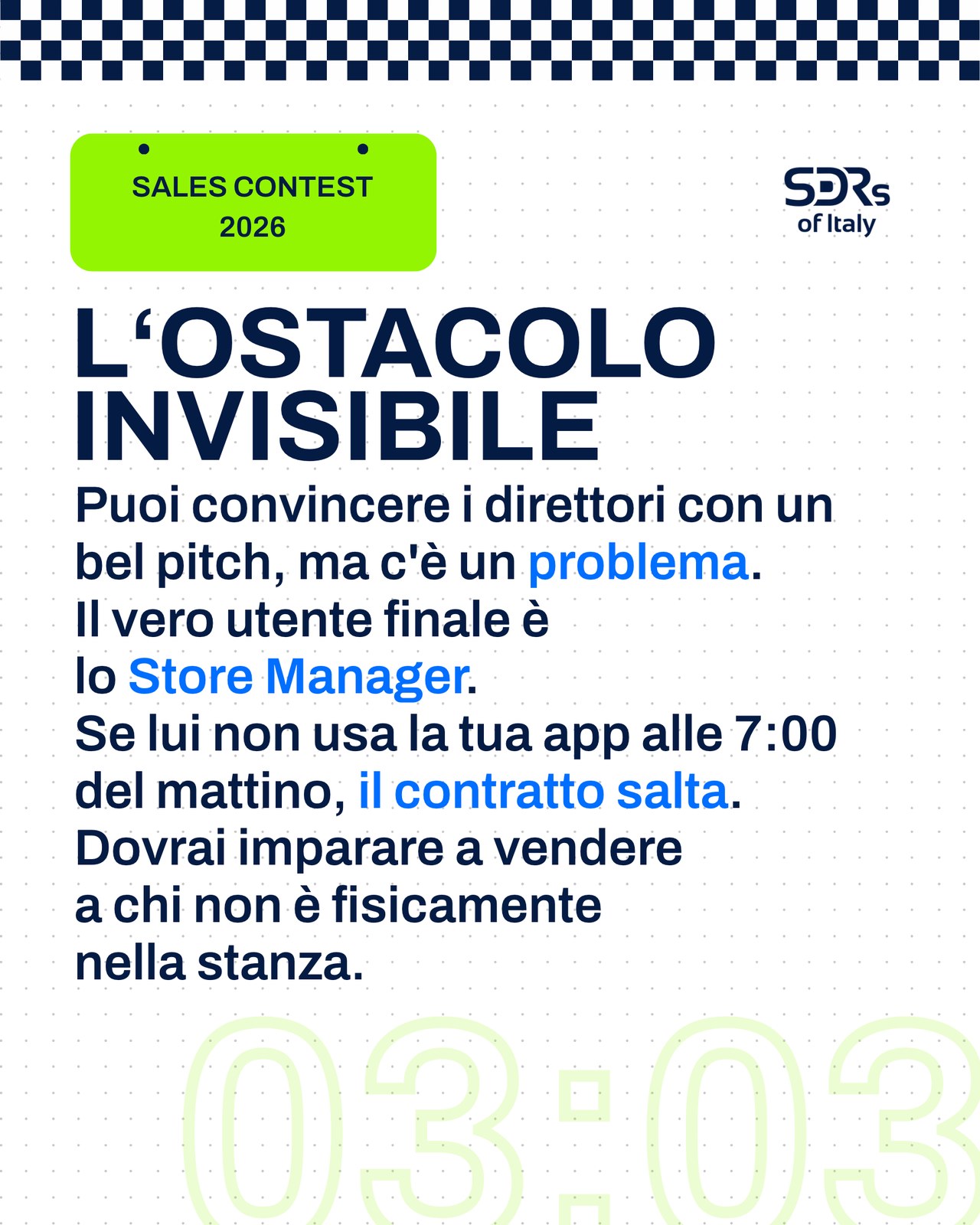 Scenario card, the invisible obstacle