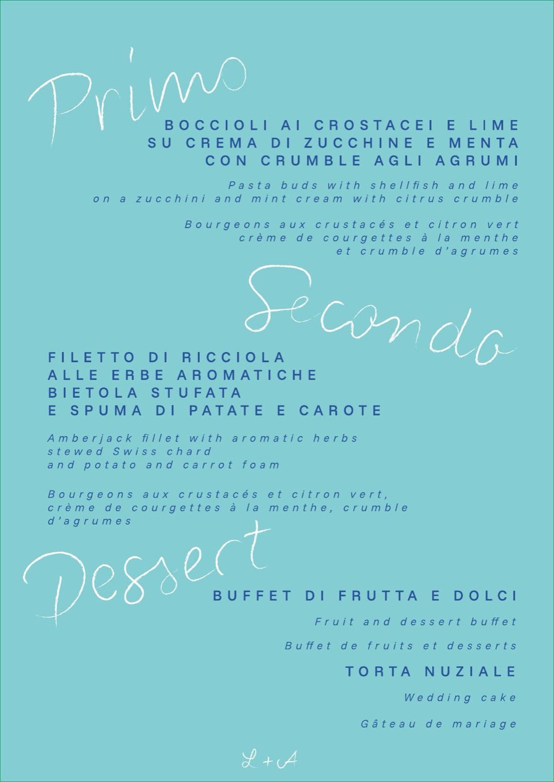 Menu, blue colourway
